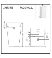 JASMINE GS/PB/80251 FULL PEDESTAL BASIN | GLOCERA